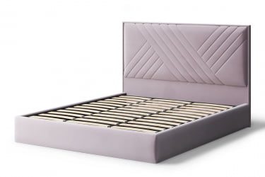 Кровать МИРА 2000*1800мм (без опор), велюр НЕО 15 (лиловый), (б/основания, б/матраса) / NEO