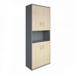 Шкаф высокий широкий Рива А.СТ-1.5 Клен/Металлик / Riva