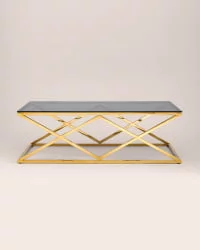 Стол журнальный ИНСИГНИЯ 120x60 Золото стекло smoke