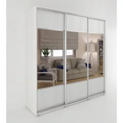 Шкаф-купе 3-х дверный Акцент-Дуэт Д 2400х600 Выбеленное дерево