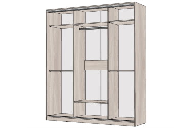 Шкаф-купе 3 двери с зеркалом Виктория 1800х584х2300, Ясень шимо светлый 18ДЛДЗДЛ-Яшс 310-1931