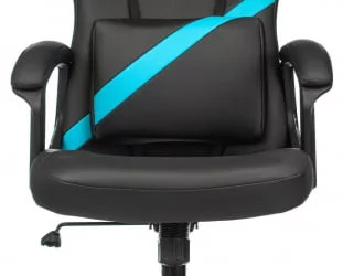 Геймерское кресло Бюрократ ZOMBIE DRIVER Черный-голубой