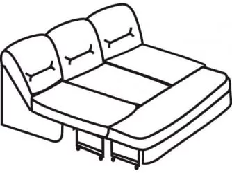 Секция трехместная без подлокотников раскладная Вавилон 3АР Красная (экокожа)