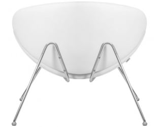 Кресло дизайнерское DOBRIN EMILY (белый винил YP17, хромированная сталь) 2 шт