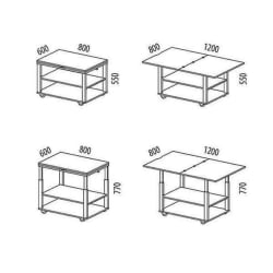 Журнальный столик на колесиках Агат 35 Дуб Вотан