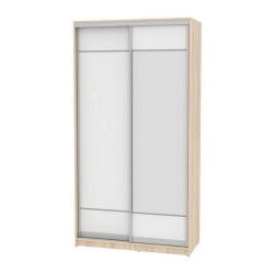 Белый шкаф-купе в прихожую B-220х120х60-3(ДСС-Белый-D7D8)