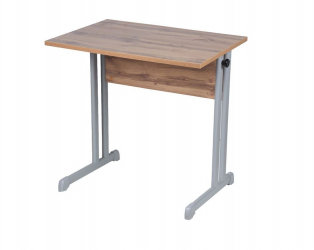 Парта одноместная прямые углы (рост 3-7) Клен Танзау/Металл Серый