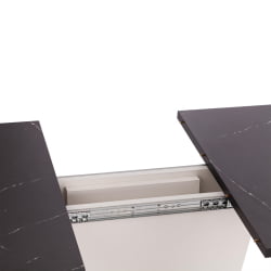 Раздвижной стол GENT ЛДСП, 110-145x68,6x75,5 см, Мрамор Блэк Роял/Белый