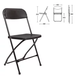 Стул складной для дома и офиса BRABIX Golf CF-002 Черный