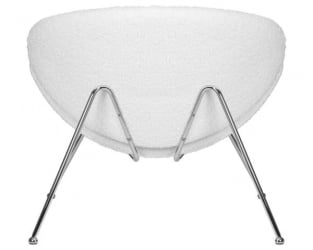 Кресло дизайнерское DOBRIN EMILY (белый (букле) ткань , хромированная сталь) 2 шт