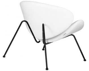 Кресло дизайнерское DOBRIN EMILY (белый винил YP17, черное основание) 2 шт