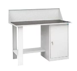 Верстак слесарный однотумбовый (тумба с полкой), с экраном