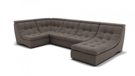 Диван Монако-4 (ЗР) Цвет фасада: Серо коричневый; Тип: Универсальный; Материал фасада: Металл/Велюр