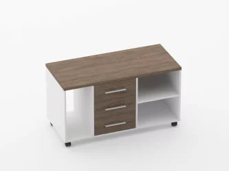 Тумба подкатная с нишей и полкой Deka 9.05.03Л Дуб Верцаска/Белый