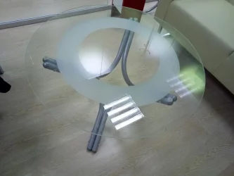 Стол журнальный Дуэт 6 Металлик/ прозрачное