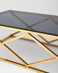 Стол журнальный ИНСИГНИЯ 120x60 Золото стекло smoke