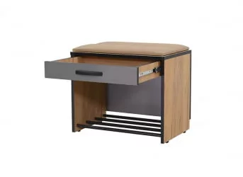 Тумба в прихожую Ольга-Лофт 5.1 Дуб Крафт золотой Темно-серый