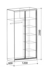Шкаф-купе Рио-4 Дуб Млечный