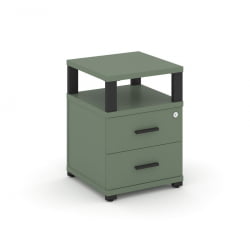 Тумба приставная с 2-мя ящиками и надставкой CОНCЕПТ CН.ТУП-002 Б/В Кобо Черный / CONCEPT CN.TUP-002 B/W