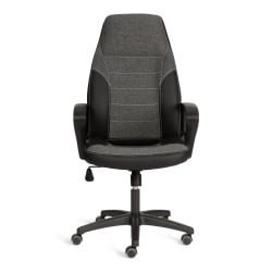 Кресло INTER (24) кож/зам/ткань, черный/серый, 36-6/207/TW-12/TW-11