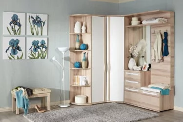 Угловой шкаф в прихожую Марта ЛД 124.031.000 М Белый Дезира Эш