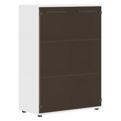 Шкаф со стеклянными дверьми EDIS EMCS 85.2 Мокко Белый