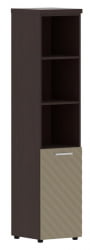 Шкаф колонка с глухой малой дверью и топом (правый) Torr LUX TLHC 42.5 R Венге Магия Капучино