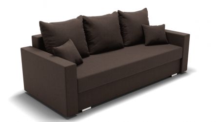 Диван Олимп-1 ППУ (ЗР) Цвет фасада: Коричневый; Тип: Прямой; Материал фасада: Металл/Велюр