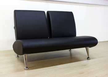 Диван офисный двойной Клерк 7 черный Ecotex 3001