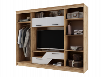 Гостиная Кармен (Эра) Дуб вотан/Белый глянец
