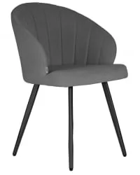 Стул обеденный DOBRIN NAOMI (ЭМАЛЬ ЧЕРНЫЙ МУАР велюр Catania Stone)