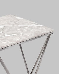 Стол квадратный Авалон 61*61 black Серый мрамор