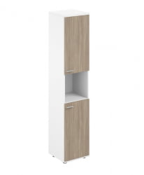 Шкаф высокий с нишей правый Сигма СГ.846.ВХ.ОД.ОД.Р Белый Дуб темный / Sigma SG.846.WH.OD.OD.R