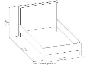 Кровать с изголовьем из ЛДСП BAUHAUS 4 Дуб Сонома/Орех шоколадный(спальня)