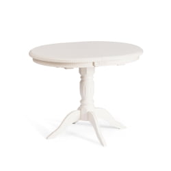 Раздвижной овальный стол STEFANO бук, мдф, 100+30x80x77см, Ivory white