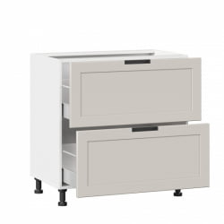 Тумба кухонная 800 с 2 ящиками ЛЮКС (4) Джамис ЛД 296.150.000.094 Белый Кашмир