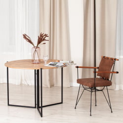 Стол складывающийся YOOP (mod. 1212) ЛДСП+меламин/металл, 100 x 100 x 72 см, сосна/черный