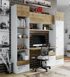 Стол с ящиками Оксфорд ТД-139.15.02 Ривьера Белый с рисунком