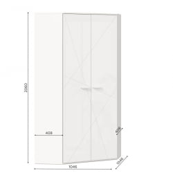 Шкаф угловой 45 Милтон ЛД 537.040.000 Белый