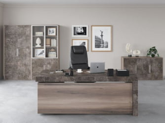 Шкаф для бумаг B-TONE BTN36150142 Вяз Бетон темный