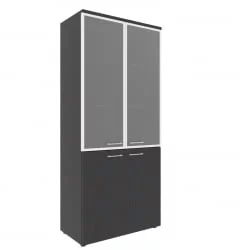 Шкаф комбинированный (стекло в рамке) XHC 85.7 Легно Темный