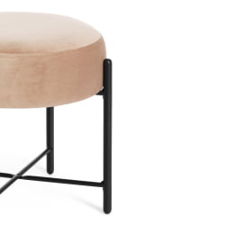 Банкетка AMBER металл, ткань, 41*41*40 см, бежевый/черный