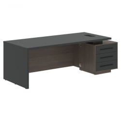 Стол руководителя правый VELION VCT 2290 R Яшма черный Дуб Сильвер