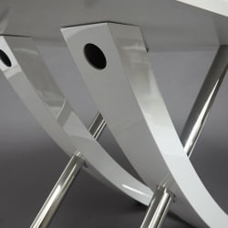 Стол ARNO (mod.EDT-H016) мдф high gloss, закаленное стекло, металл, 120х80х75см, Белый (White)