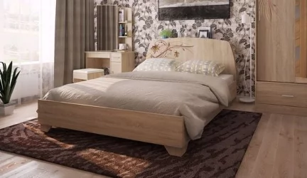 Кровать двуспальная Виктория-1 1600 Дуб Сонома