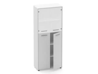 Шкаф 4 широкий верх стеклянные двери, низ закрытый Deka 10.19.191 Белый