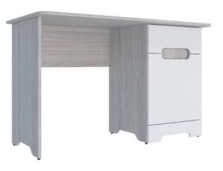 Стол Палермо-3 Юниор Ясень шимо светлый Белый глянец