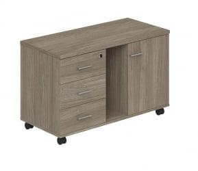 Тумба опорная (мобильная) с 3 ящиками, распашным фасадом и нишей (левая) Wing WN.202.OD.L Дуб темный