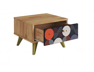 Тумба прикроватная Фьюжн ТМ-004 дуб крафт золотой/VINIL