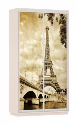 Шкаф-купе двухдверный Экспресс Дуо 1200х2200h Париж/Дуб молочный